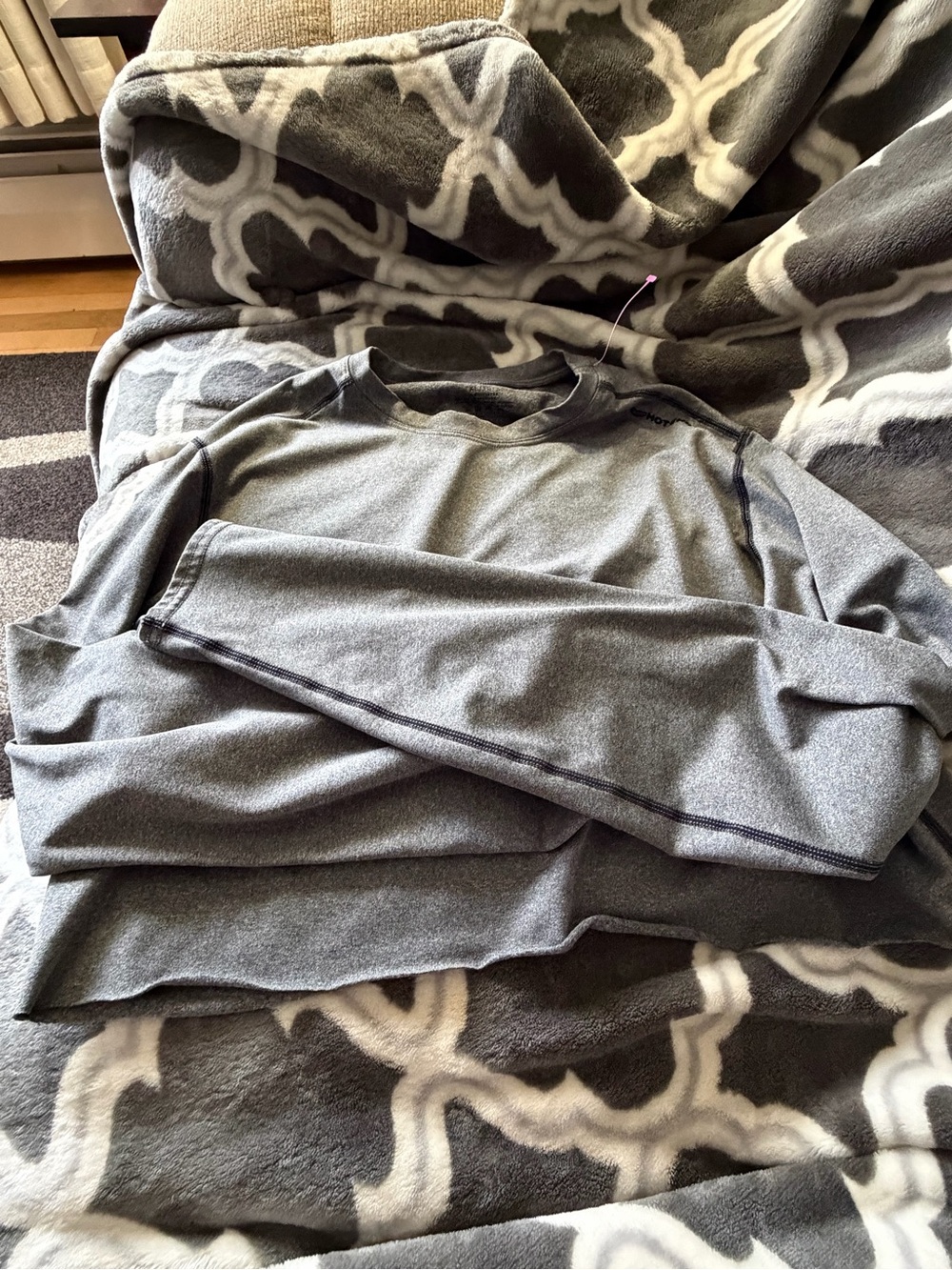 Heather Gray Long Sleeve Crewneck crop Top